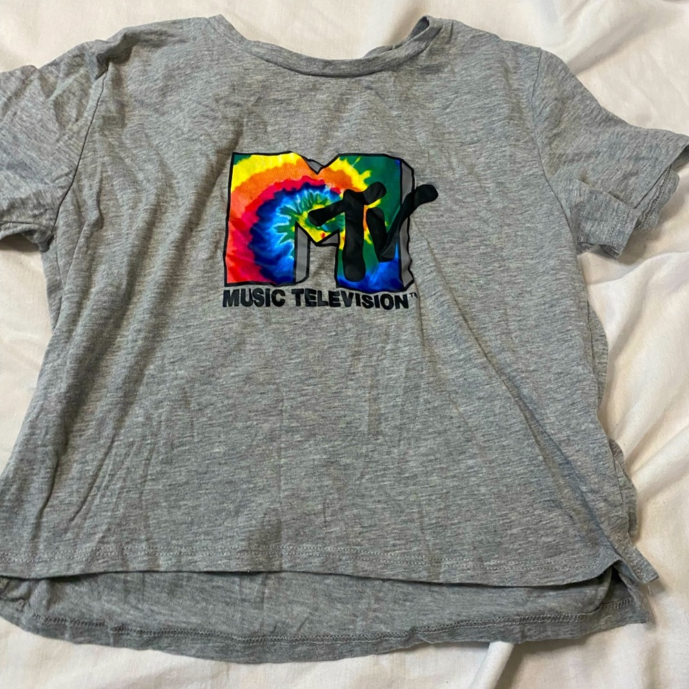 MTV Music Television Tie Dye Logo Crop Top